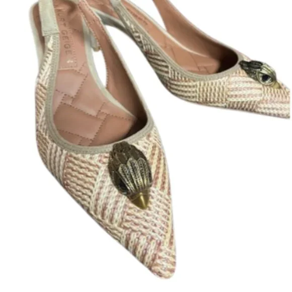 *NEW IN BOX* Kurt Geiger Belgravia Slingback Beige Court - Picture 2 of 6
